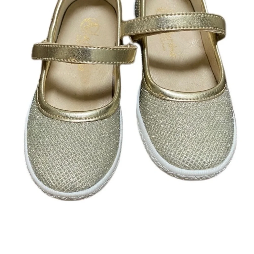 Naturino Gold Sparkle Pavia Mary Janes - Size EU24/US7